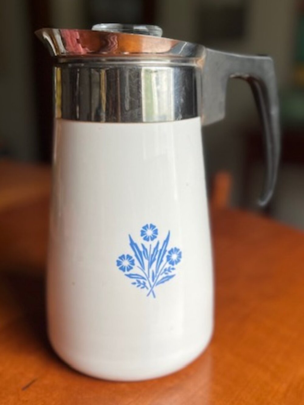 Vintage Corning Ware Blue Cornflower Stovetop Coffee Percolator - Picture 4 of 13